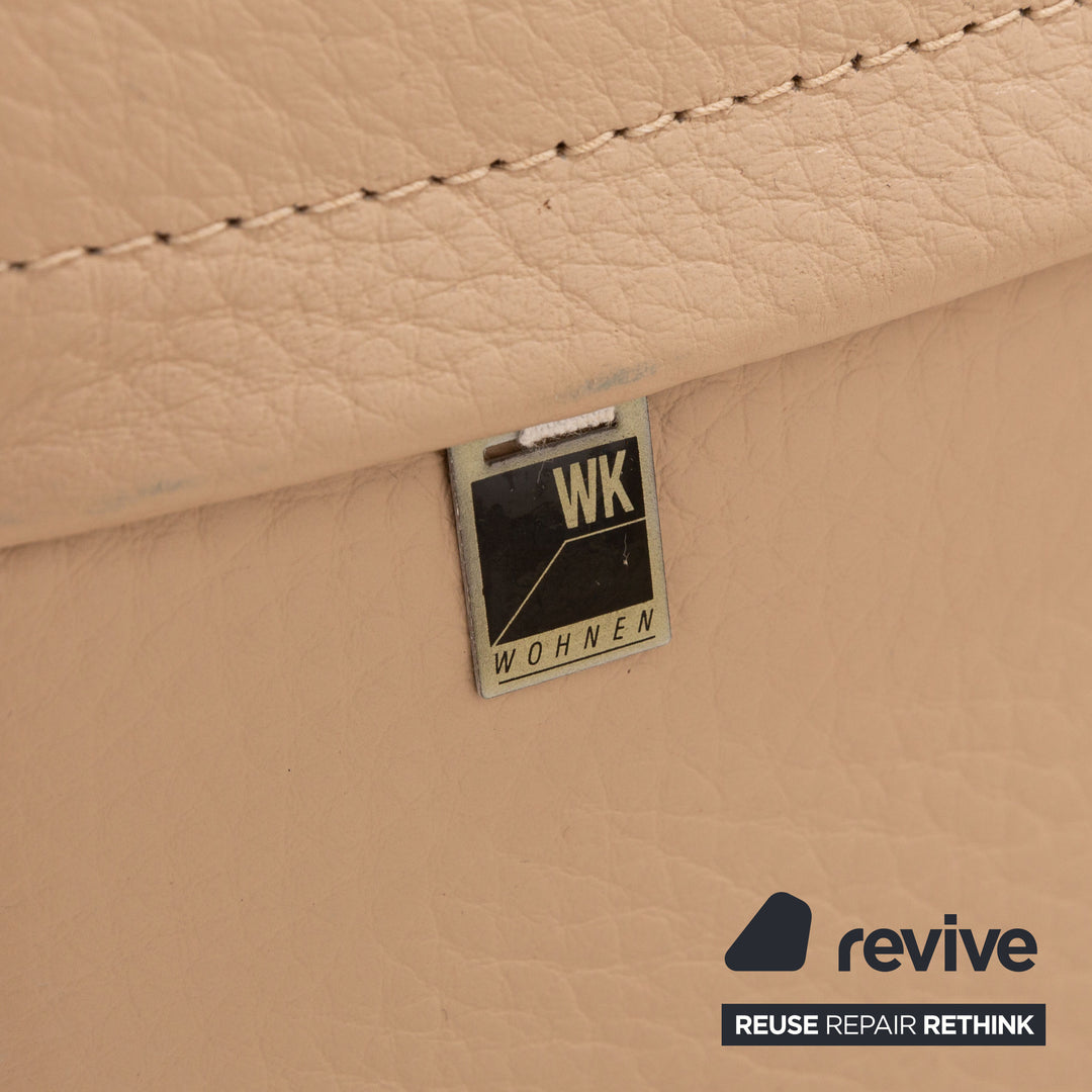 Canapé 3 places en cuir beige crème WK Wohnen