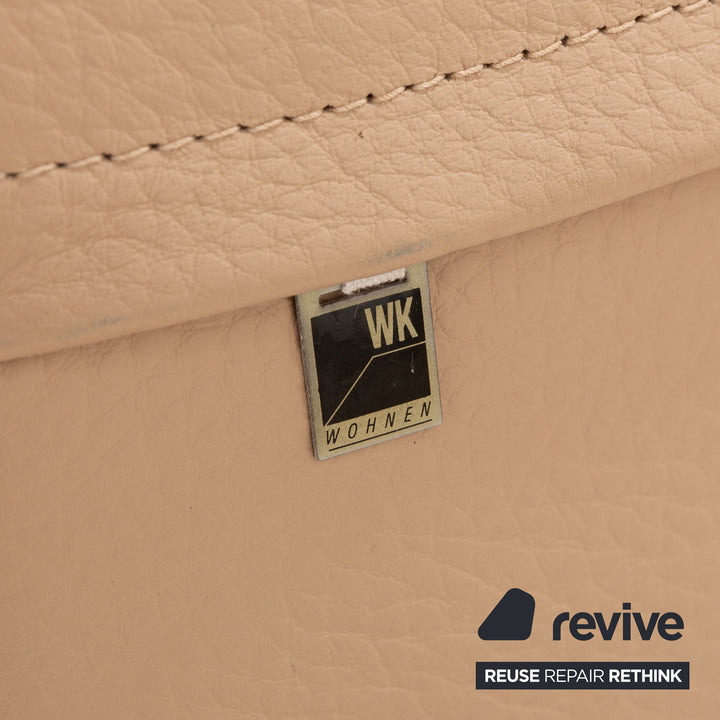 Canapé 3 places en cuir beige crème WK Wohnen