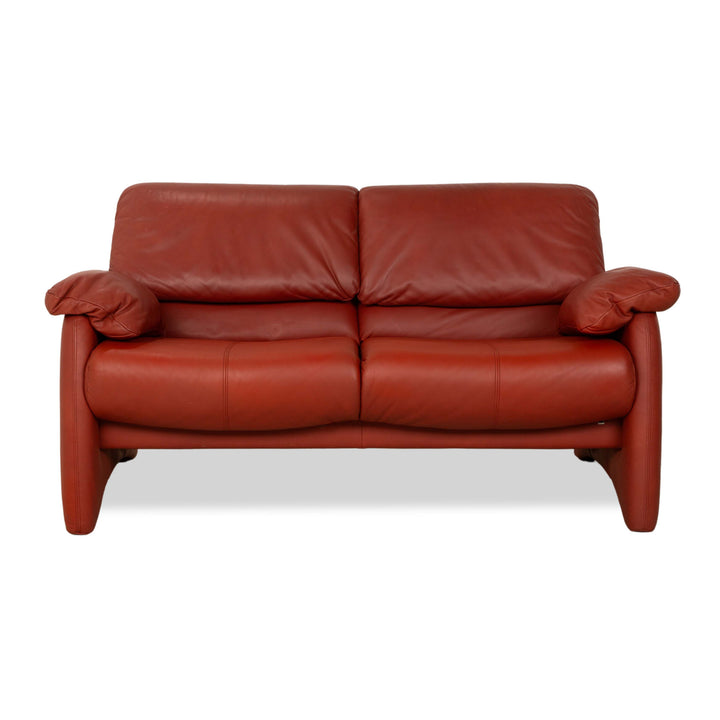 WK Wohnen Leder Zweisitzer Rot Sofa Couch manuelle Funktion