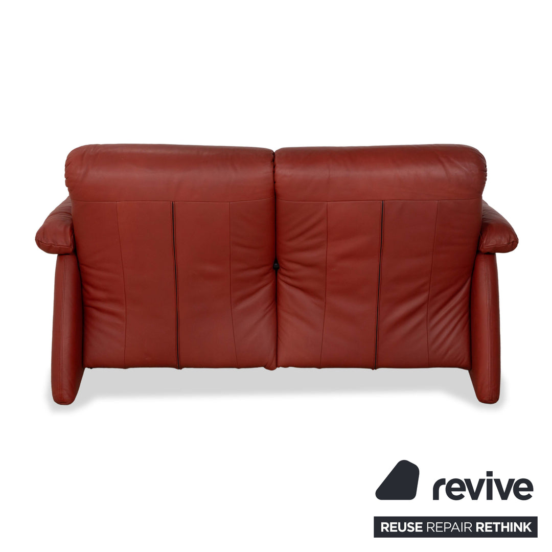 WK Wohnen Leder Zweisitzer Rot Sofa Couch manuelle Funktion