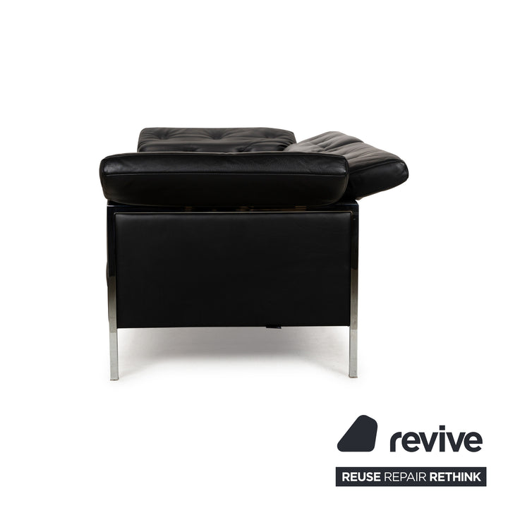 WK Wohnen Fauteuil deux places en cuir noir Fonction manuelle