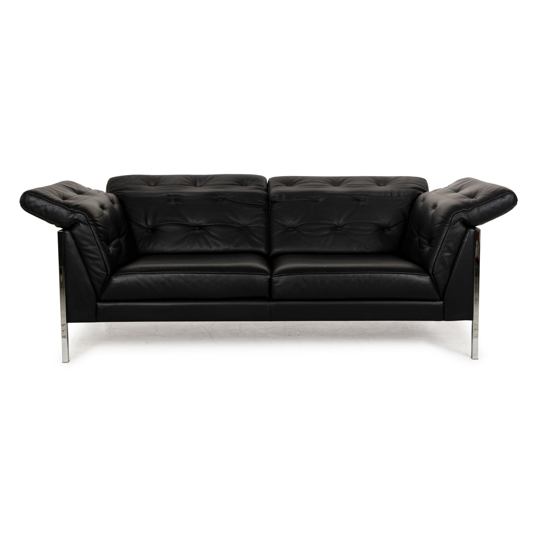 WK Wohnen Fauteuil deux places en cuir noir Fonction manuelle