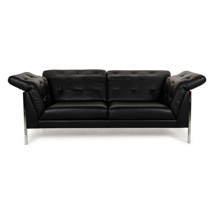 WK Wohnen Fauteuil deux places en cuir noir Fonction manuelle