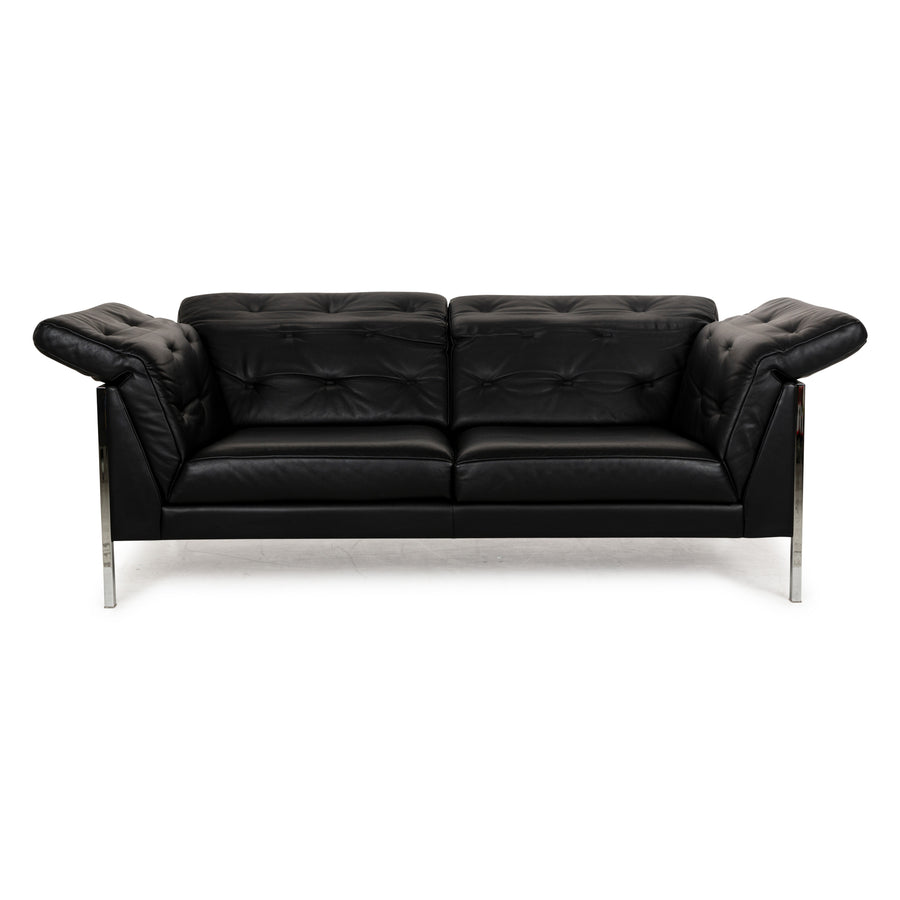 WK Wohnen Fauteuil deux places en cuir noir Fonction manuelle