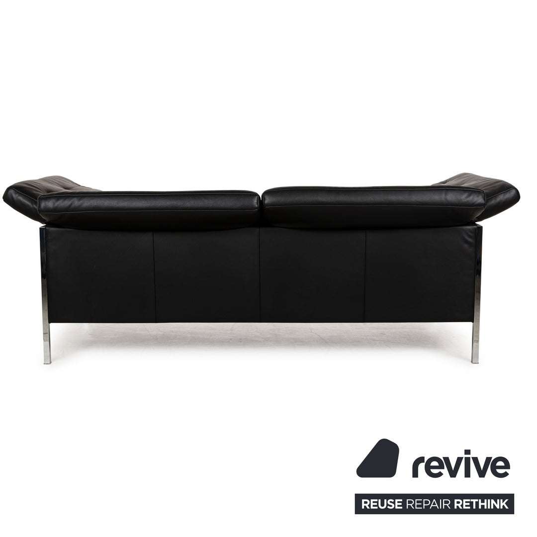 WK Wohnen Fauteuil deux places en cuir noir Fonction manuelle