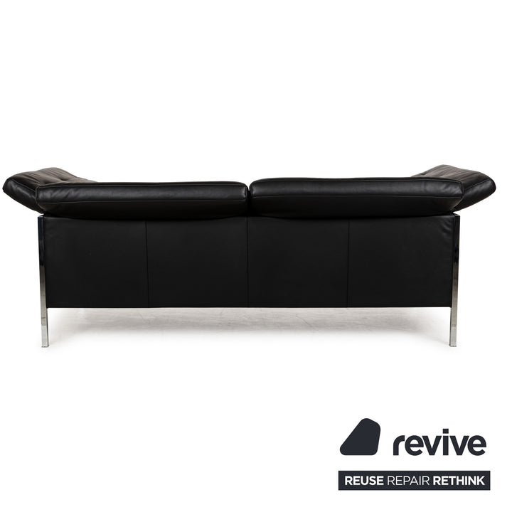WK Wohnen Fauteuil deux places en cuir noir Fonction manuelle