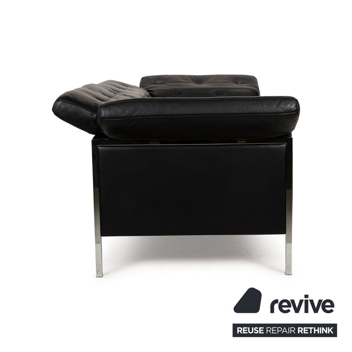 WK Wohnen Fauteuil deux places en cuir noir Fonction manuelle