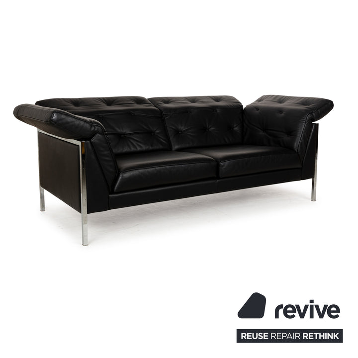 WK Wohnen Fauteuil deux places en cuir noir Fonction manuelle