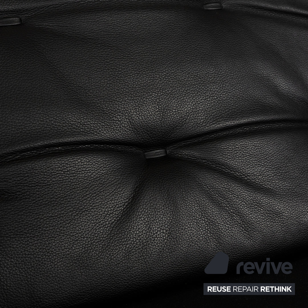 WK Wohnen Fauteuil deux places en cuir noir Fonction manuelle