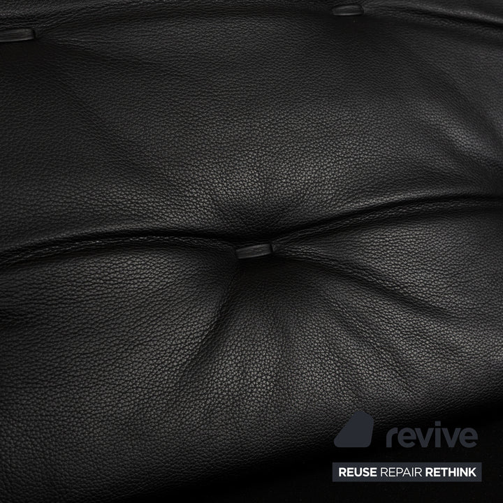 WK Wohnen Fauteuil deux places en cuir noir Fonction manuelle