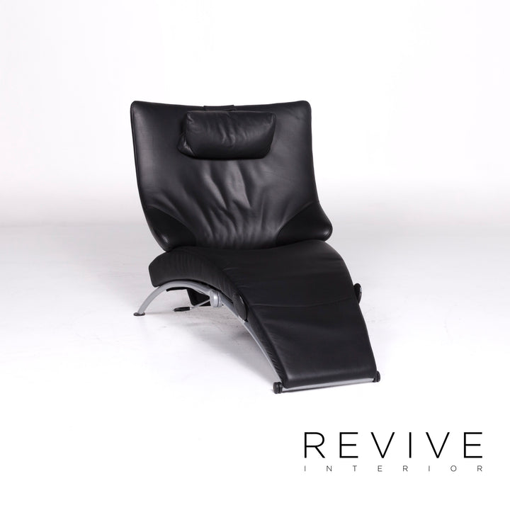 WK Wohnen Solo 699 Designer Leather Armchair Lounger Black Relax #9132