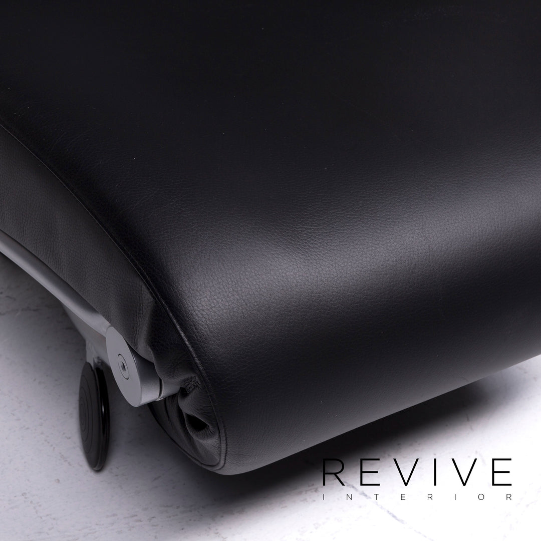 WK Wohnen Solo 699 Designer Leather Armchair Lounger Black Relax #9132