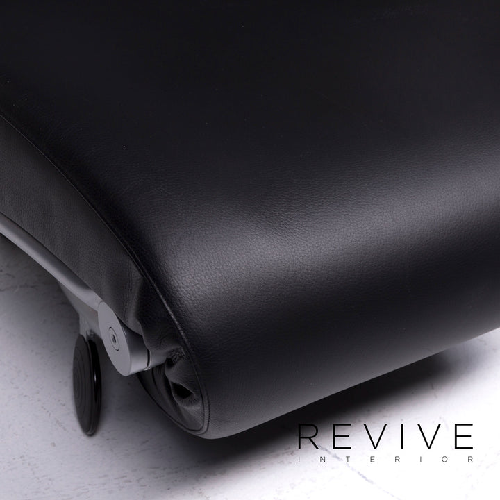 WK Wohnen Solo 699 Designer Leather Armchair Lounger Black Relax #9132