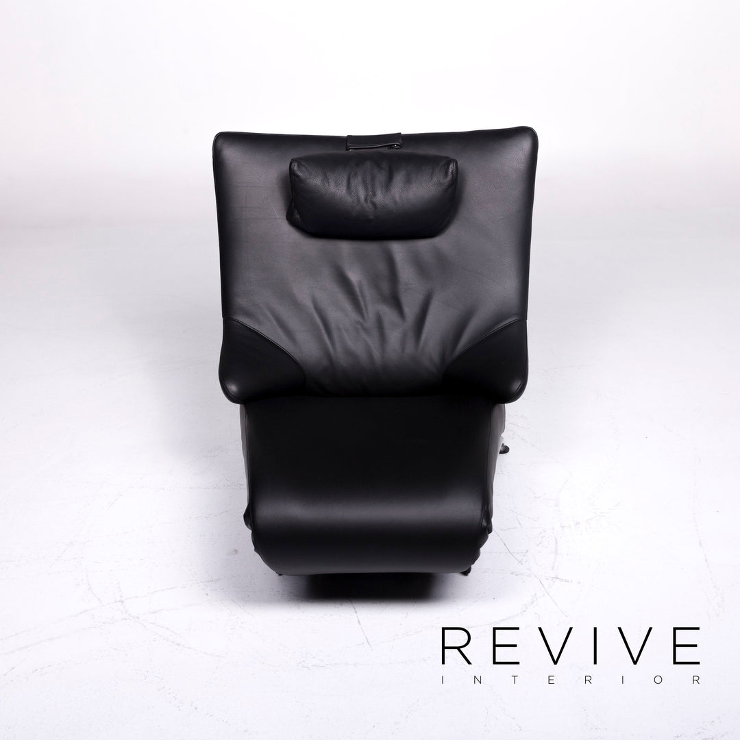 WK Wohnen Solo 699 Designer Leather Armchair Lounger Black Relax #9132