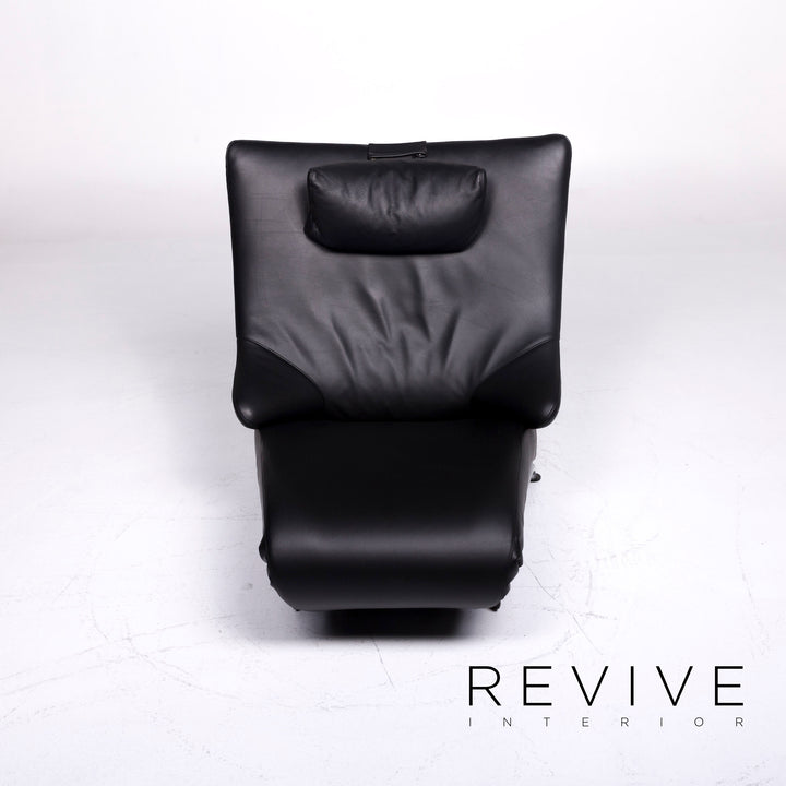 WK Wohnen Solo 699 Designer Leather Armchair Lounger Black Relax #9132