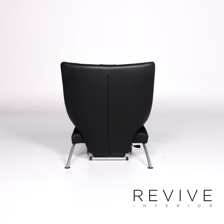 WK Wohnen Solo 699 Designer Leather Armchair Lounger Black Relax #9132