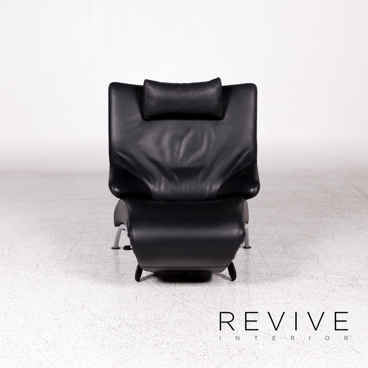 WK Wohnen Solo 699 Leather Armchair Lounger Black Relaxation Function #10143