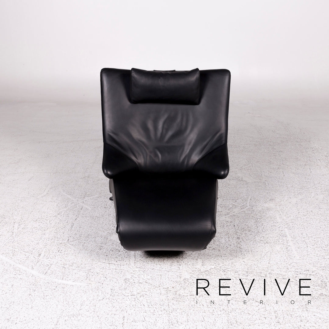 WK Wohnen Solo 699 Leather Armchair Lounger Black Relaxation Function #10143