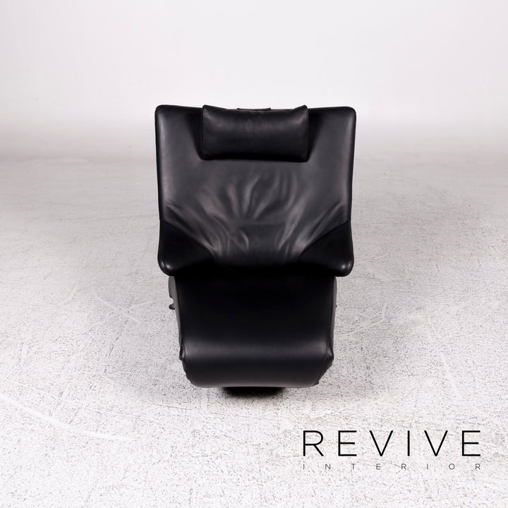 WK Wohnen Solo 699 Leather Armchair Lounger Black Relaxation Function #10143