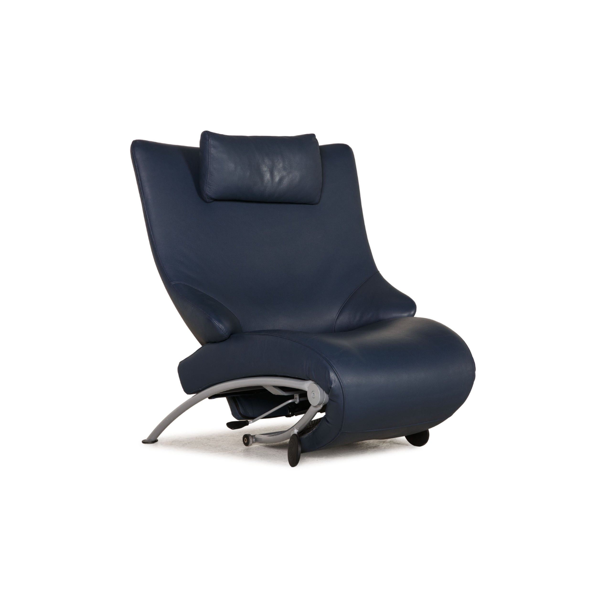 WK Wohnen Solo 699 Leather Armchair Blue Function relax function