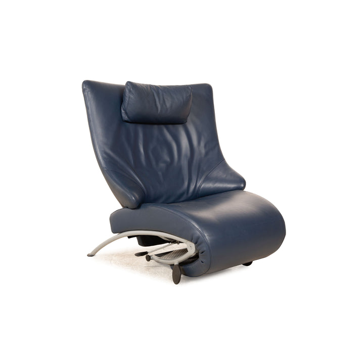 WK Wohnen Solo 699 leather armchair blue manual function