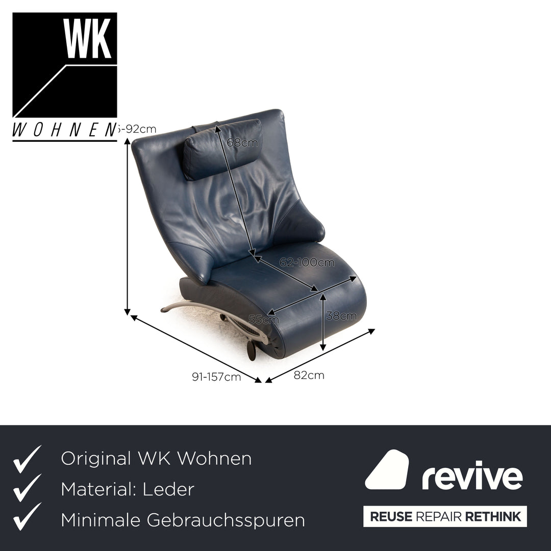 WK Wohnen Solo 699 leather armchair blue manual function