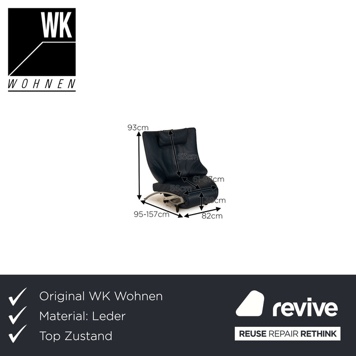 WK Wohnen Solo 699 Leather Armchair Blue Dark Blue Function