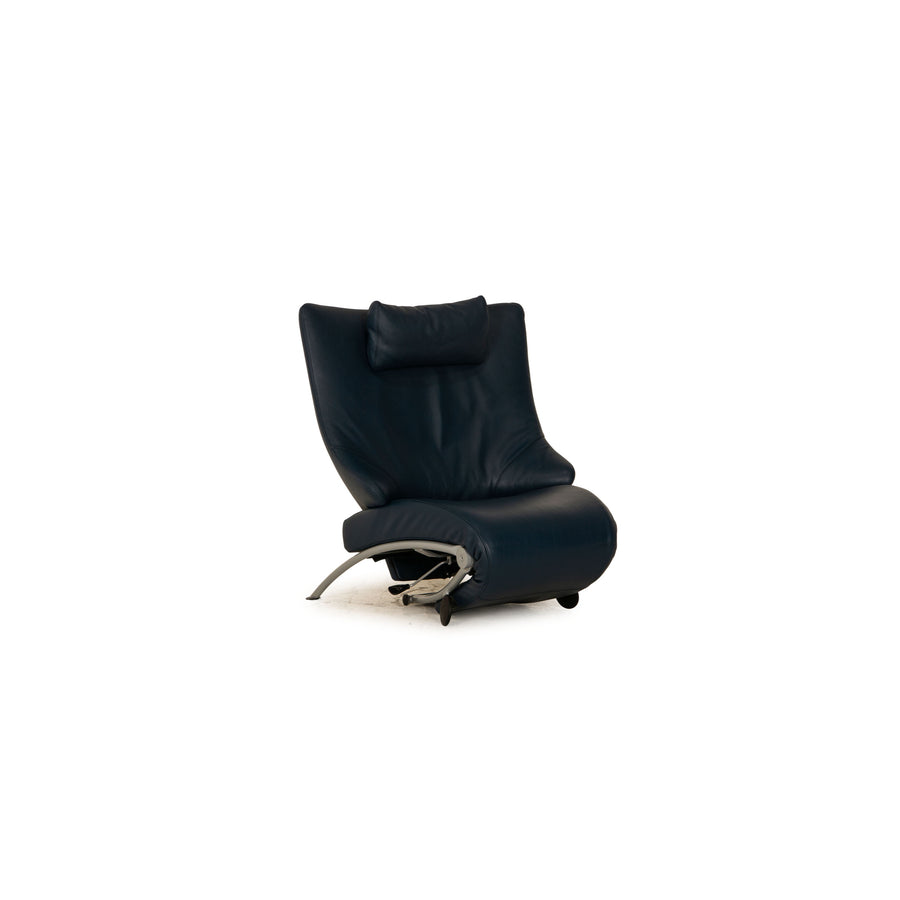 WK Wohnen Solo 699 Leather Armchair Blue Dark Blue Function
