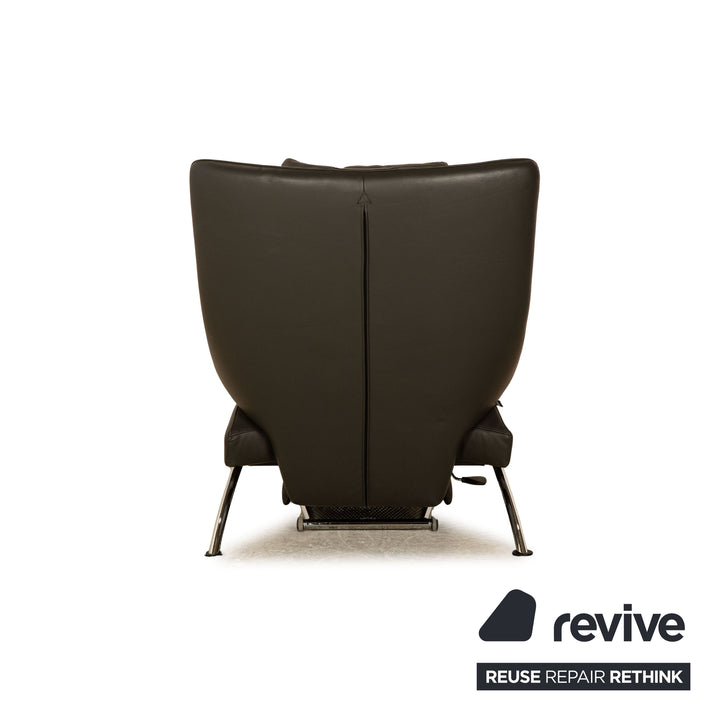 Wk Wohnen Solo 699 leather armchair dark grey manual function