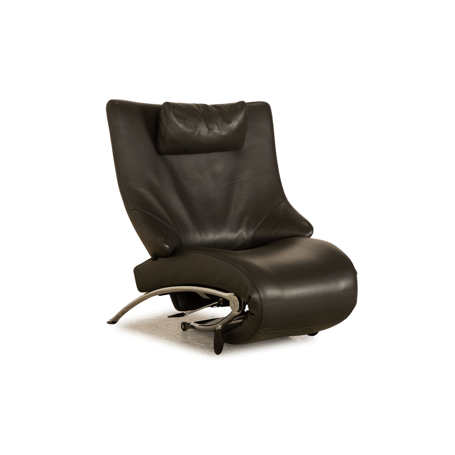 Wk Wohnen Solo 699 leather armchair dark grey manual function