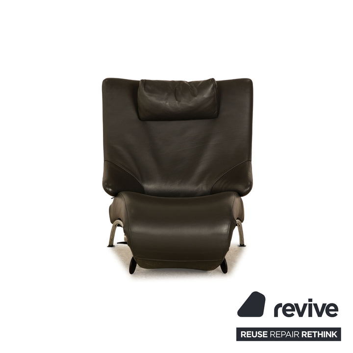 Wk Wohnen Solo 699 leather armchair dark grey manual function