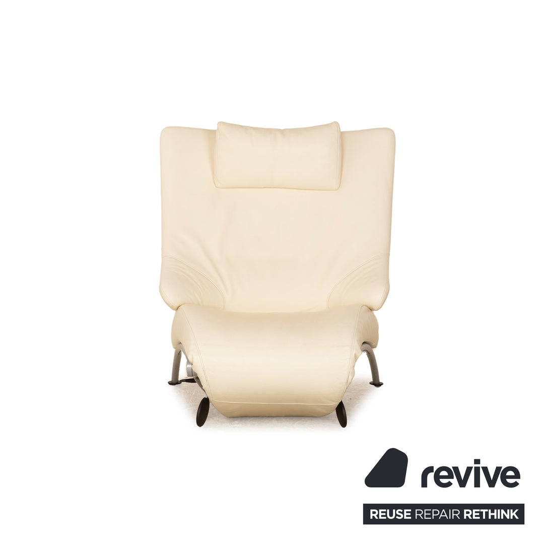 WK Wohnen Solo 699 leather armchair set cream manual function