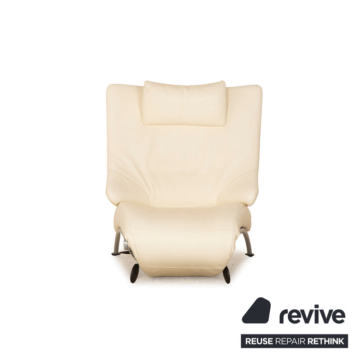 WK Wohnen Solo 699 leather armchair set cream manual function