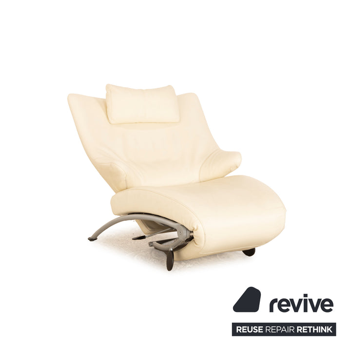 WK Wohnen Solo 699 leather armchair set cream manual function