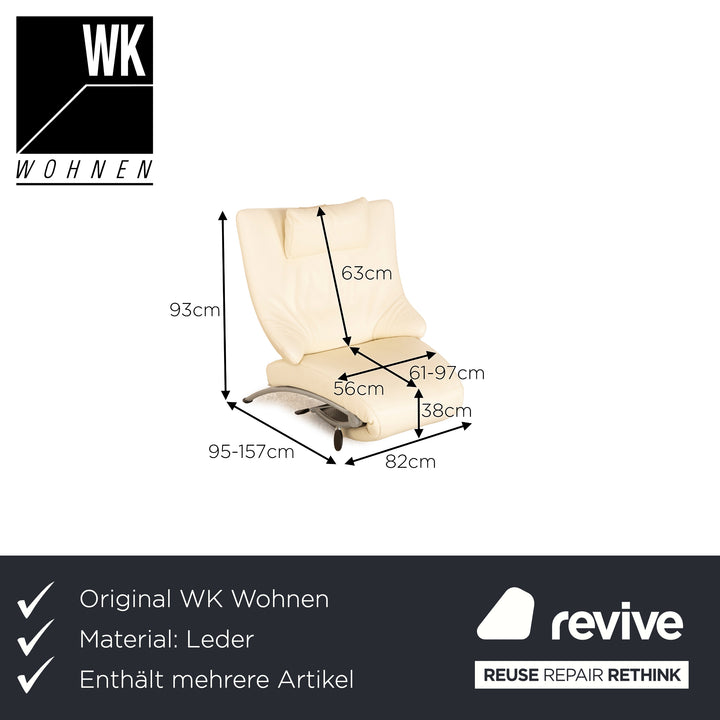 WK Wohnen Solo 699 leather armchair set cream manual function