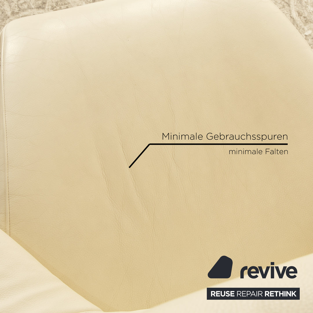 WK Wohnen Solo 699 leather armchair set cream manual function