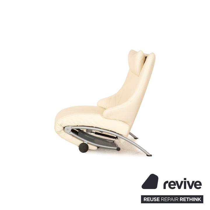 WK Wohnen Solo 699 leather armchair set cream manual function