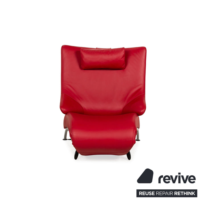 WK Wohnen Solo 699 leather armchair red manual function