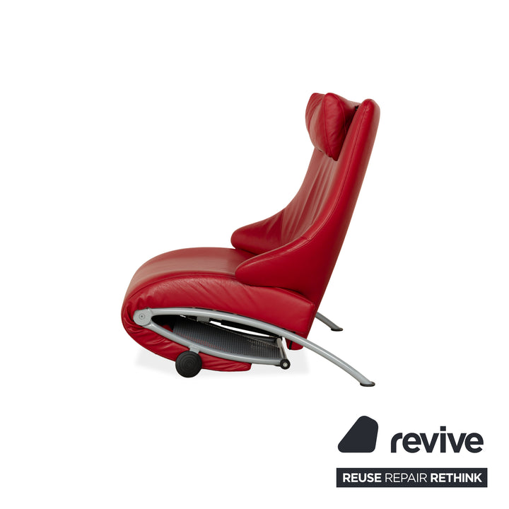 WK Wohnen Solo 699 Fauteuil en cuir Rouge fonction manuelle