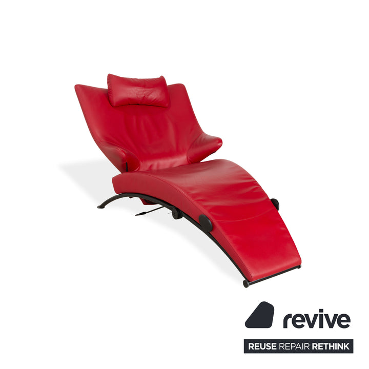 WK Wohnen Solo 699 leather armchair red manual function