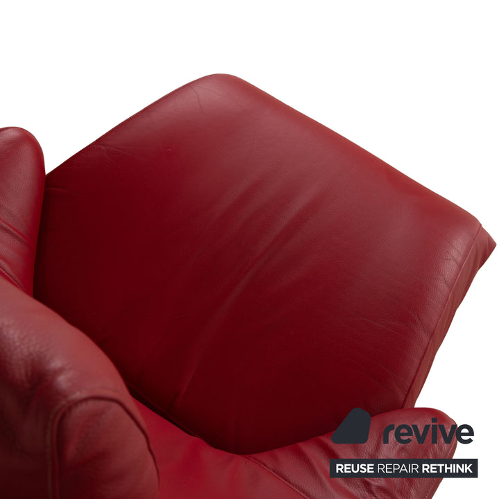 WK Wohnen Solo 699 leather armchair red manual function