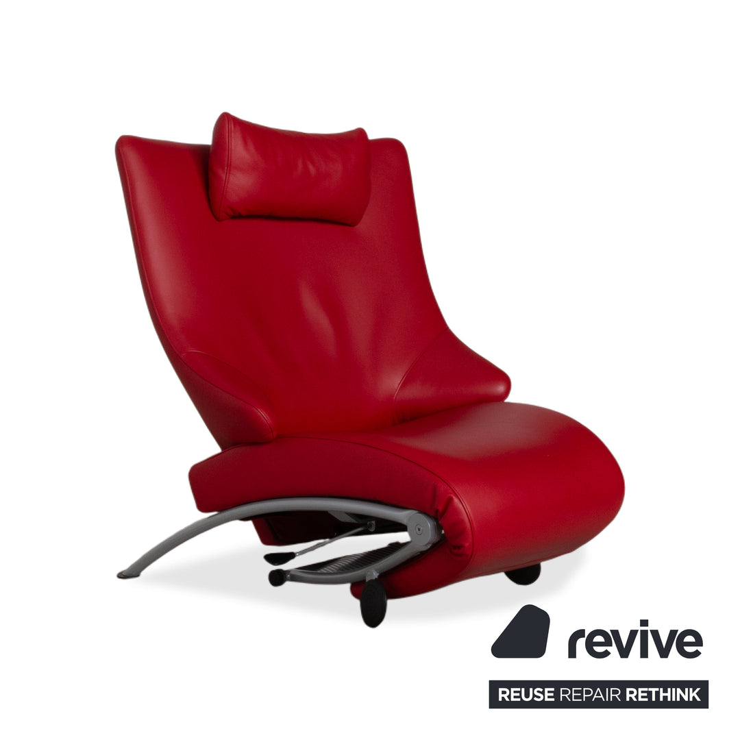 WK Wohnen Solo 699 leather armchair red manual function