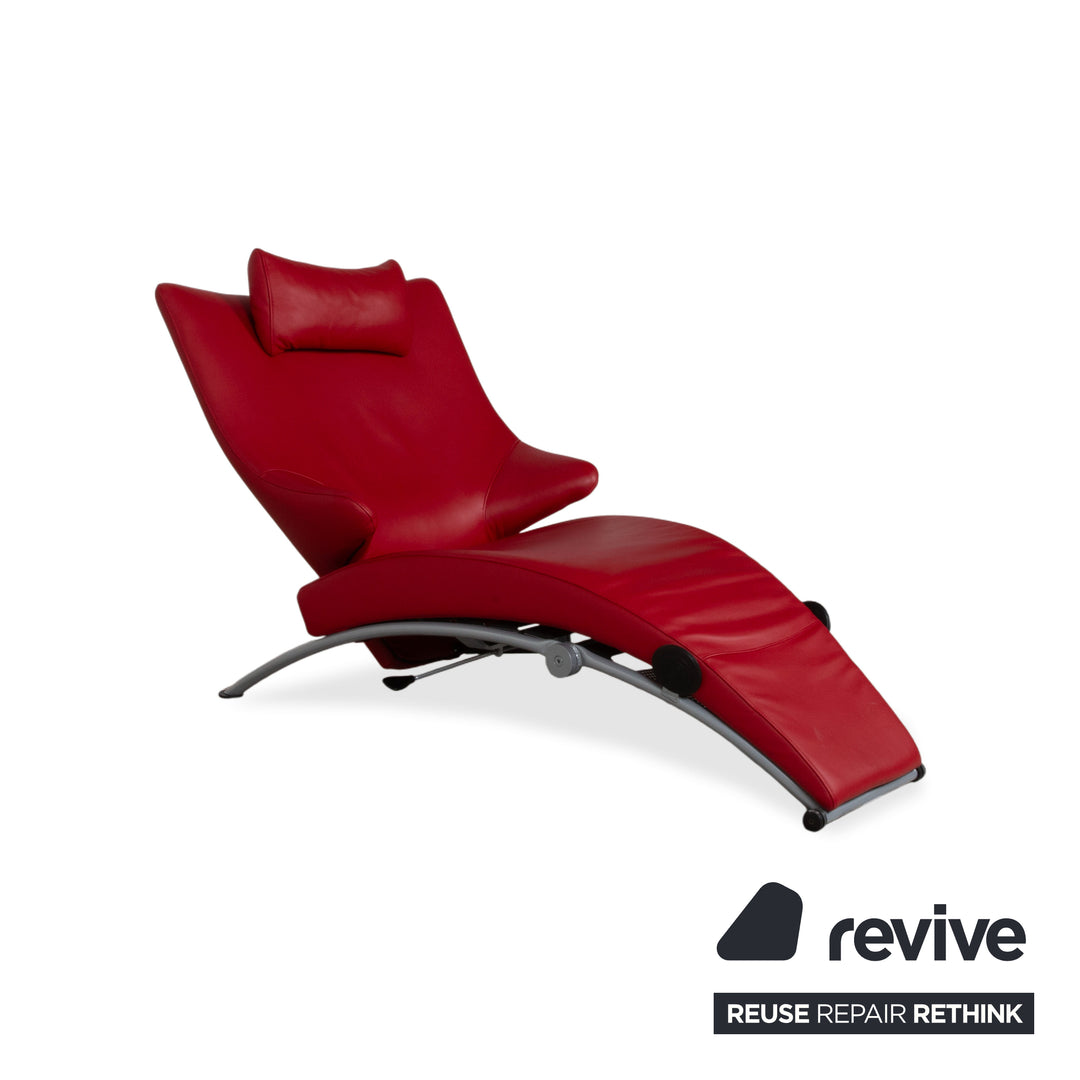 WK Wohnen Solo 699 leather armchair red manual function