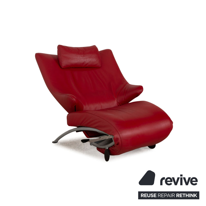 WK Wohnen Solo 699 leather armchair red manual function