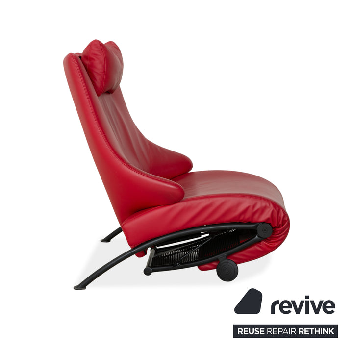 WK Wohnen Solo 699 leather armchair red manual function