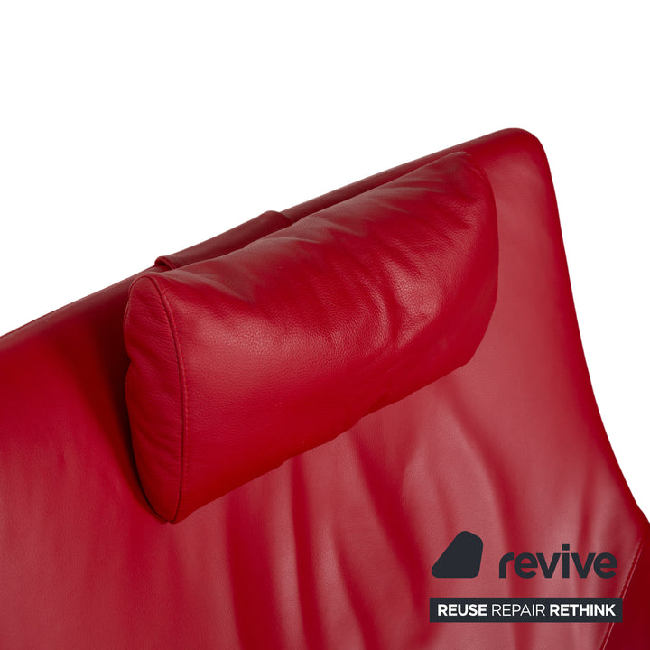 WK Wohnen Solo 699 leather armchair red manual function
