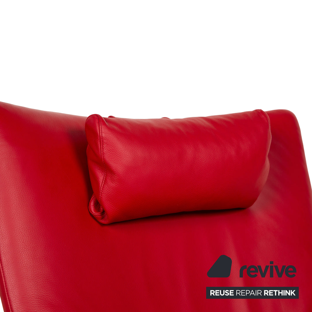 WK Wohnen Solo 699 leather armchair red manual function