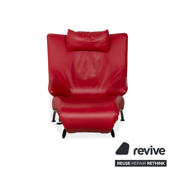 WK Wohnen Solo 699 leather armchair red manual function