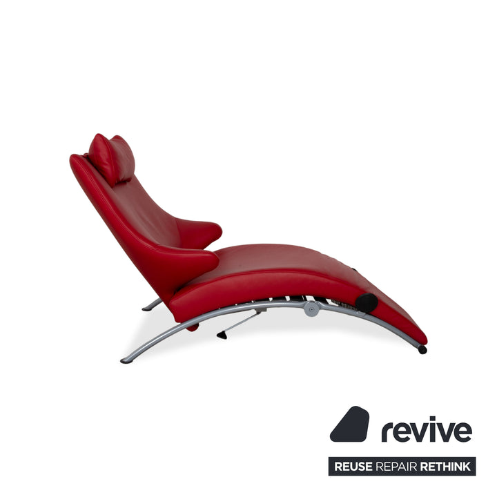 WK Wohnen Solo 699 leather armchair red manual function