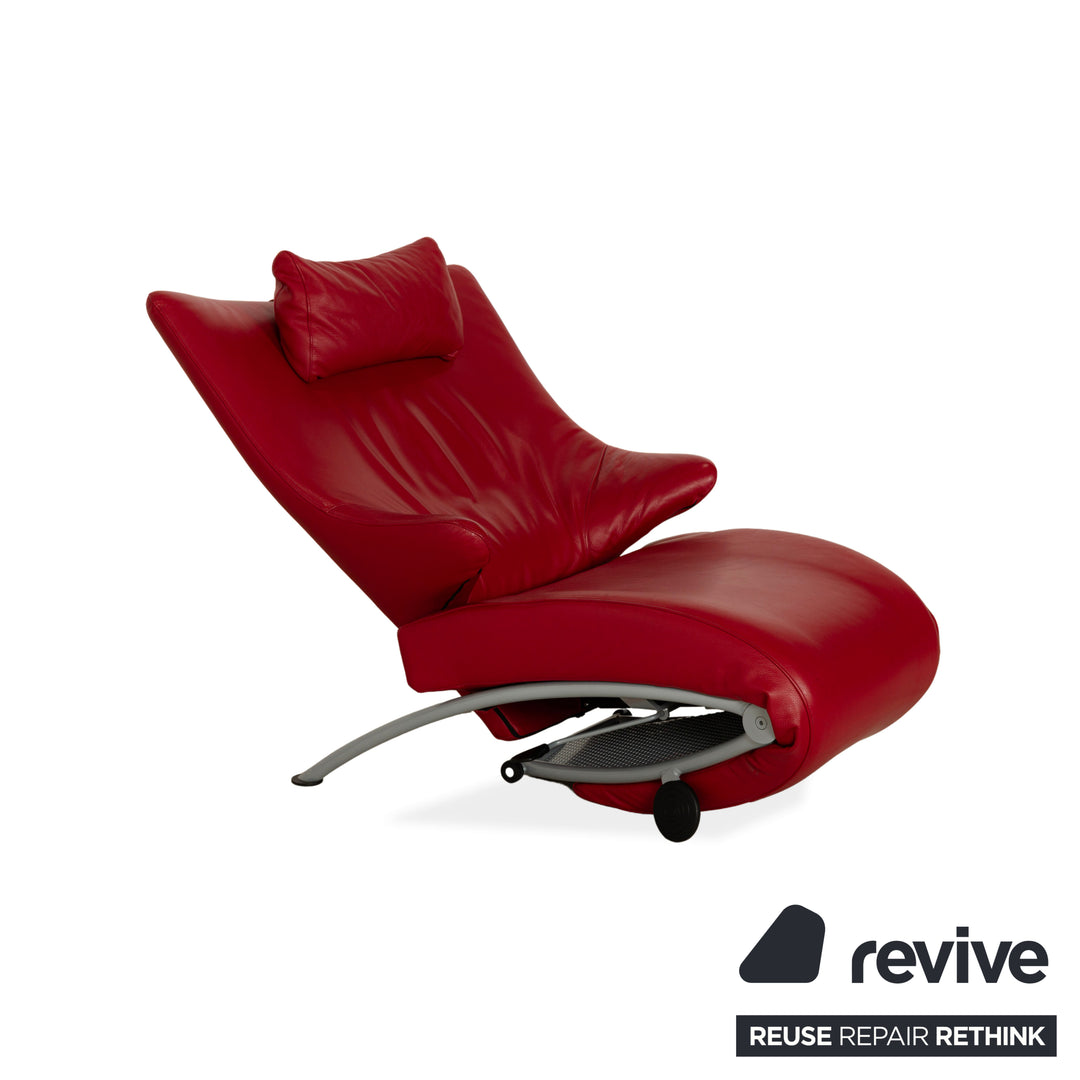 WK Wohnen Solo 699 Fauteuil en cuir Rouge fonction manuelle